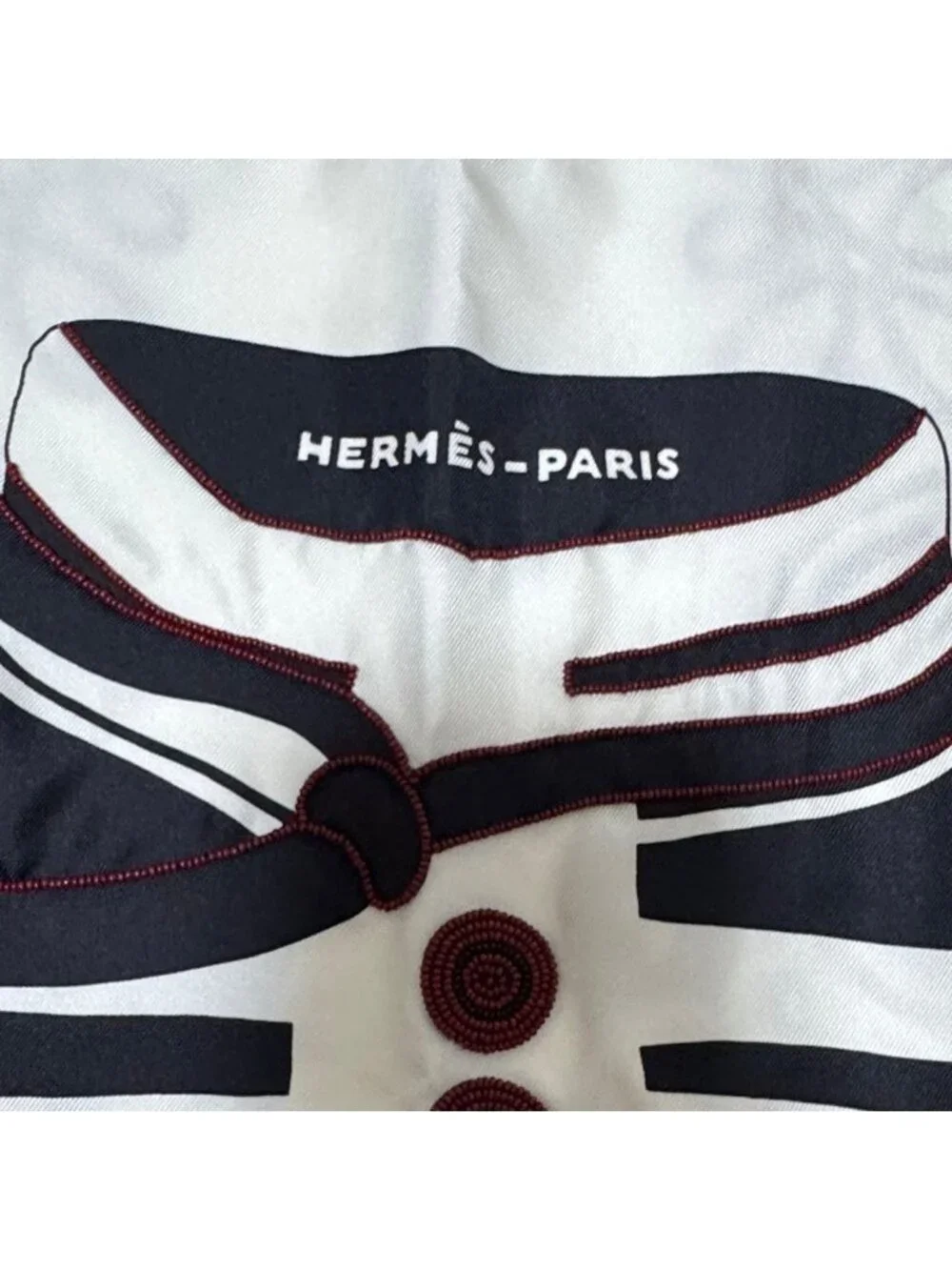 Hermes Brazil & Brandebre Bead Shawl Scarf